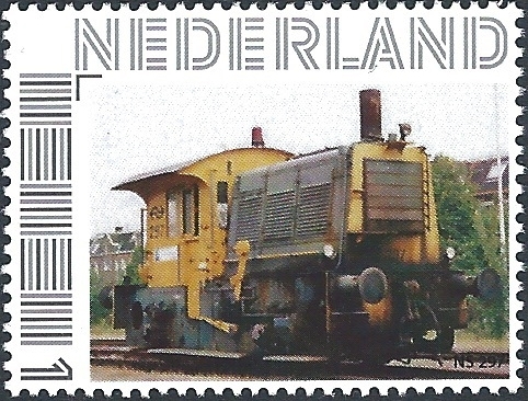 personalised stamp of The Netherlands with trains, trams, stations etc